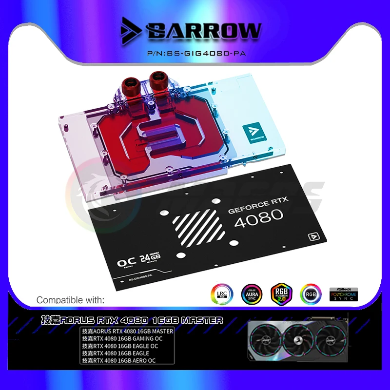 Rtx 4080 Water Cooling Block - BARROW GPU Water Block สําหรับ Gigabyte