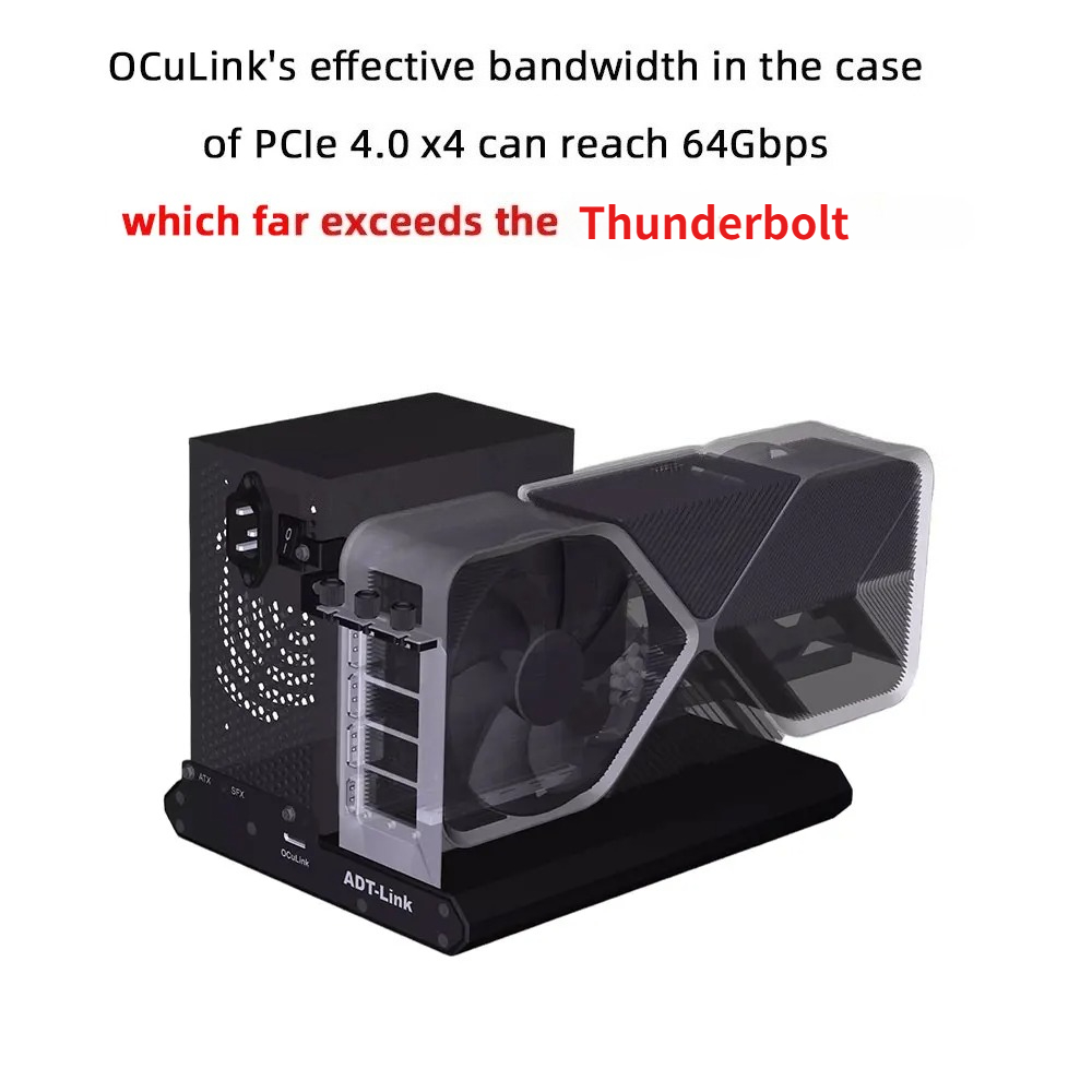 ADT-Link PCIe 4.0X4 64Gbs F9Q  - Oculink Gpu Dock Station บทวิจารณ์และราคา
